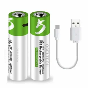 Rechargeable AA Battery 1.5V (2-Pack) with Type-C Charging Cable – USB Rechargeable Lithium Batteries, Fast Charging, Long Lasting Power for Smart Tools & Devices