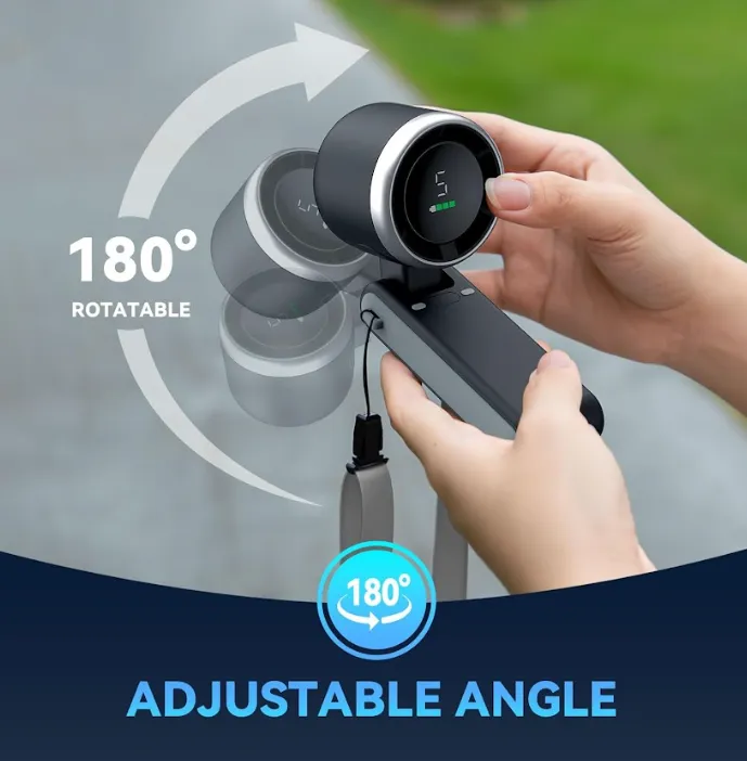Portable Handheld Turbo Mini Fan – Foldable 3-5 Speed Rechargeable Cooling Fan, Strong Wind Battery Operated Travel & Desk Fan (White, Black, Light Green) - Image 3
